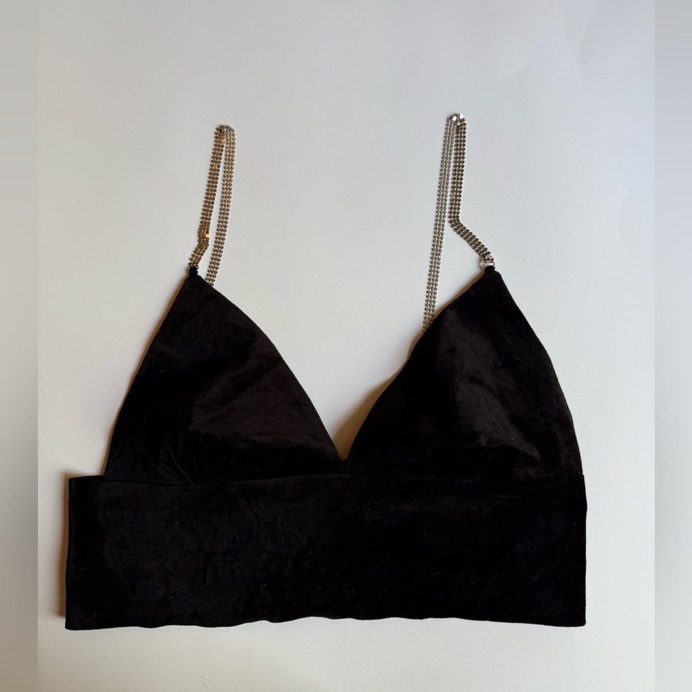 Zara Velvet Bra Top NWT